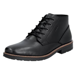 Ghete barbati negru casual piele naturala cu toc Rieker 33207-00-Negru