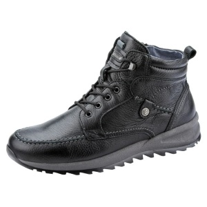 Ghete barbati negru casual piele naturala de caprioara imblanite cu talpa groasa Waldlaufer 388803-199-001-Helle-Negru