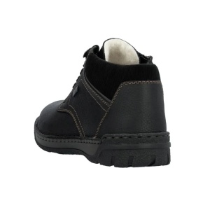 Ghete barbati negru casual piele naturala impermeabile imblanite cu talpa joasa Rieker B0309-00-Negru