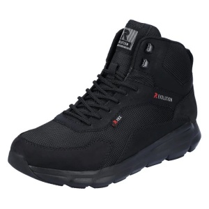 Ghete barbati negru sport piele naturala impermeabile cu talpa joasa Rieker 07860-00-Negru