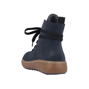 Ghete dama albastru inchis casual piele ecologica cu talpa joasa Rieker Z6637-14-Albastru-Inchis