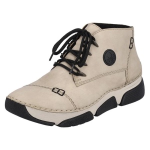 Ghete dama bej casual piele ecologica cu talpa joasa Rieker 45902-60-Bej