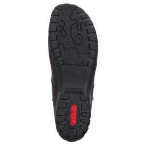 Ghete dama maro casual piele naturala impermeabile imblanite cu talpa joasa Rieker L4655-27-Maro