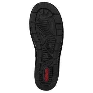 Ghete dama negru casual piele ecologica imblanite cu talpa joasa Rieker 73301-00-Negru