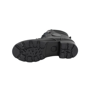 Ghete dama negru casual piele naturala imblanite cu toc Nicolis 40025-Negru