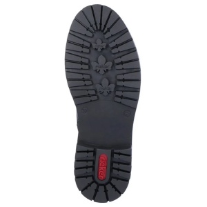 Ghete dama negru casual piele naturala imblanite cu toc Rieker Y3115-00-Negru