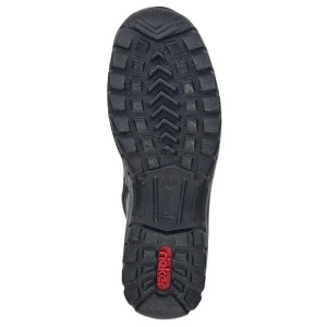 Ghete dama negru casual piele naturala impermeabile imblanite cu talpa joasa Rieker L7148-00-Negru