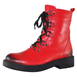 Ghete dama rosu casual piele naturala cu toc Gitanos H19K3102-Rosu