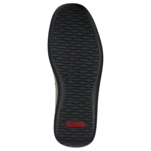 Pantofi barbati albastru casual piele naturala perforati cu talpa joasa Rieker 05213-14-Albastru