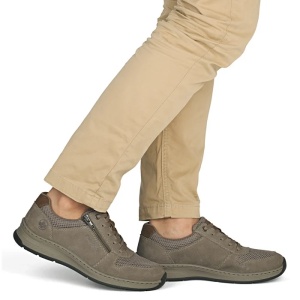 Pantofi barbati bej casual piele naturala cu talpa joasa Rieker 14300-64-Bej