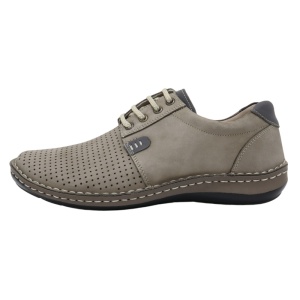 Pantofi barbati, gri, casual, piele naturala, perforati, cu talpa joasa, Otter OT9551-14-2-Gri