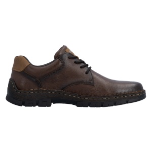 Pantofi barbati maro casual piele naturala cu talpa groasa Rieker 12213-25-Maro