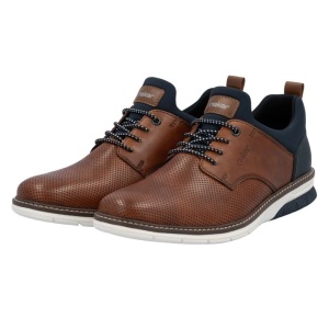 Pantofi barbati maro casual piele naturala cu talpa joasa Rieker 14450-22-Maro