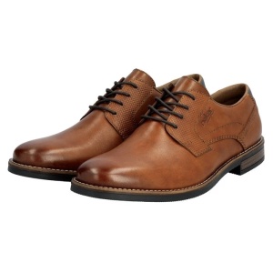 Pantofi barbati maro casual piele naturala cu toc Rieker 13523-24-Maro