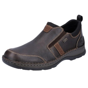 Pantofi barbati maro casual piele naturala impermeabili cu talpa groasa Rieker 05355-25-Maro