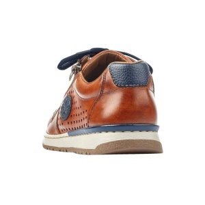 Pantofi barbati maro casual piele naturala perforati cu talpa joasa Rieker B5115-24-Maro
