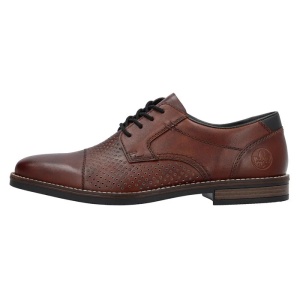 Pantofi barbati, maro, casual, piele naturala, perforati, cu toc, Rieker 13517-24-Maro