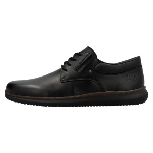 Pantofi barbati, negru, casual, piele naturala, cu talpa joasa, Rieker 10419-00-Negru