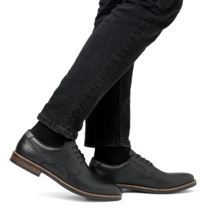 Pantofi barbati negru casual piele naturala cu toc Rieker 13523-00-Negru