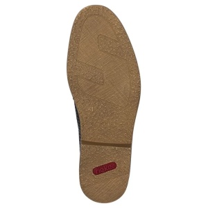Pantofi barbati negru casual piele naturala perforati cu toc Rieker 13459-00-Negru
