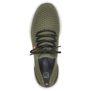 Pantofi barbati verde sport textil cu talpa joasa Rieker 07402-54-Verde