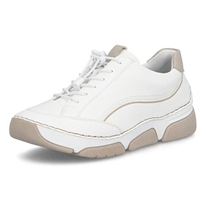 Pantofi dama alb casual piele ecologica cu talpa joasa Rieker 45969-80-Alb