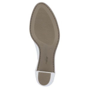 Pantofi dama alb casual piele ecologica perforati cu toc Rieker 41057-80-Alb
