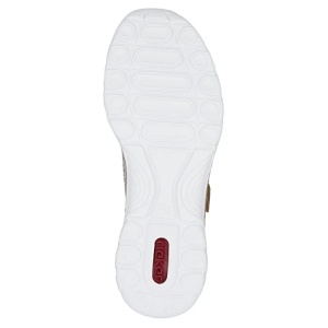 Pantofi dama argintiu casual piele ecologica cu talpa joasa Rieker N4299-90-Argintiu