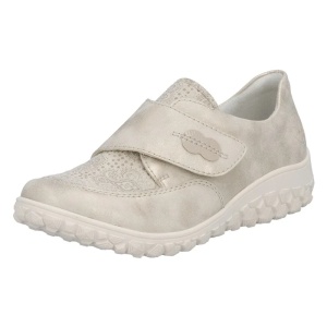 Pantofi dama auriu casual piele ecologica ortopedici cu talpa joasa Rieker 59552-62-Auriu