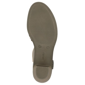 Pantofi dama bej casual piele naturala perforati cu toc Rieker 40902-60-Bej