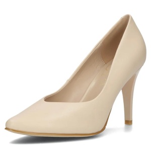 Pantofi dama bej eleganti piele naturala cu toc Filippo DP4428-23-BE-Bej