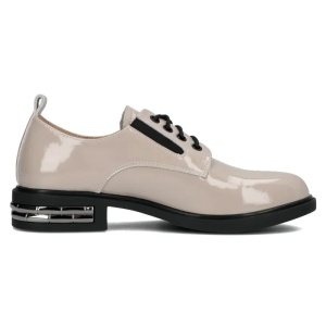 Pantofi dama bej eleganti piele naturala lacuita cu toc Filippo DP6189-24-BE-Bej