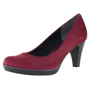 Pantofi dama bordo casual textil cu toc Marco Tozzi 2-22411-31-549-Bordo
