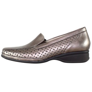 Pantofi dama, bronz, casual, piele naturala, perforati, cu toc, Semler 21-706-7-Bronz