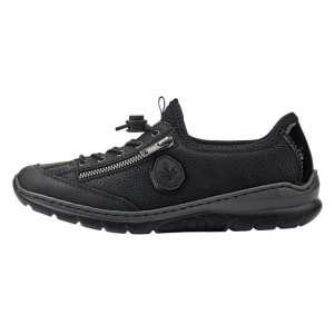 Pantofi dama, negru, casual, piele ecologica, cu talpa joasa, Rieker L3263-00-Negru