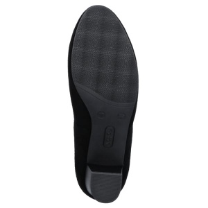 Pantofi dama negru casual piele intoarsa cu toc Rieker 44650-03-Negru