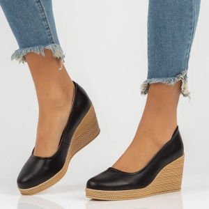 Pantofi dama negru casual piele naturala cu platforma Filippo DP3521-23-BK-Negru