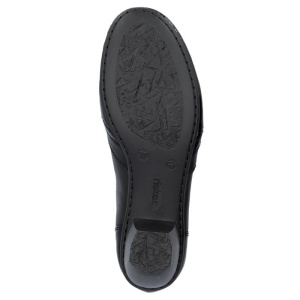 Pantofi dama negru casual piele naturala cu toc Rieker 41757-00-Negru