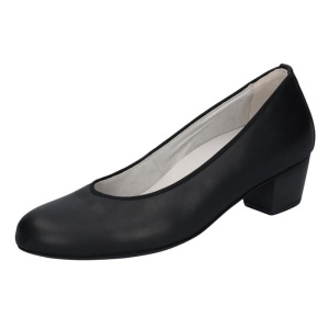 Pantofi dama negru casual piele naturala cu toc Waldlaufer 358501-120-001-Hilaria-Negru