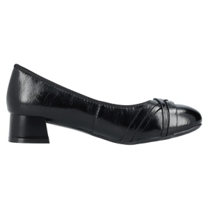 Pantofi dama negru elegant piele naturala cu toc Rieker 45068-00-Negru