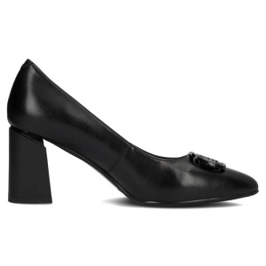 Pantofi dama negru eleganti piele naturala cu toc Filippo DP6176-24-BK-Negru