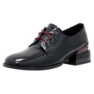 Pantofi dama negru eleganti piele naturala lacuita cu toc Epica HMY1188-05B-W381D-01-L-Negru