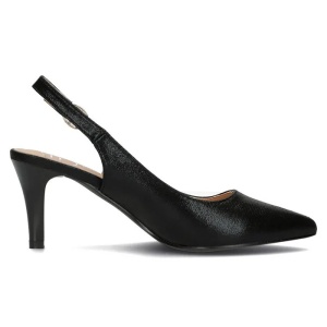 Pantofi dama negru eleganti textil cu toc Filippo DP4499-23-BK-Negru