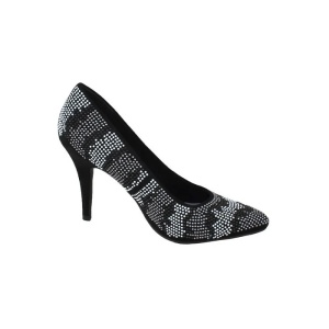 Pantofi dama negru eleganti textil decorati cu margele cu toc Marco Tozzi 2-22436-26-098-Negru