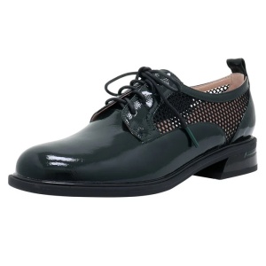 Pantofi dama verde eleganti piele naturala lacuita perforati cu toc Epica D02022SS0722017-06-L-Verde