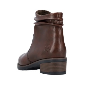 Botine dama maro casual piele ecologica cu toc Rieker Y0551-25-Maro