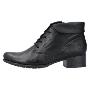 Botine dama, negru, casual, piele naturala, cu toc, Rieker 78631-00-Negru