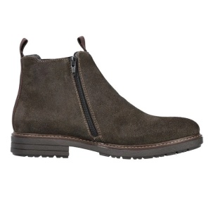 Cizme barbati maro casual piele intoarsa scurte cu toc Rieker 33180-25-Maro