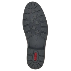 Cizme barbati negru casual piele naturala imblanite scurte cu toc Rieker 15391-00-Negru