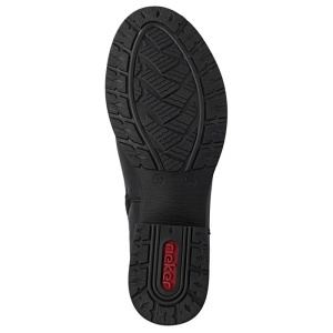 Cizme dama negru casual piele intoarsa lungi cu toc Rieker Z9551-00-Negru